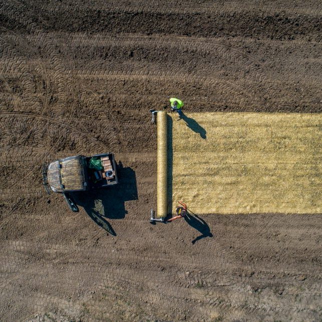 aerial view of fields